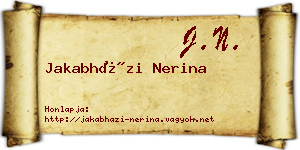 Jakabházi Nerina névjegykártya
